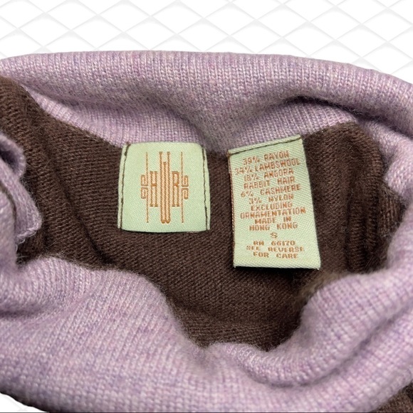 𝅺UO HWR Women’s Wool Angora Cashmere Blend Turtleneck Sweater Size S Brown - Picture 6 of 7